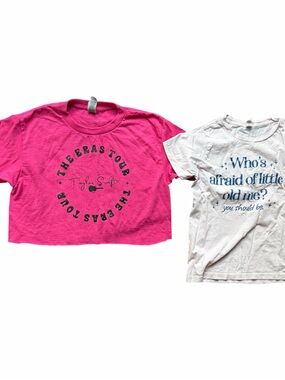 Lot 2 Girls S M Small Medium Size 8 Taylor Swift Graphic T Shirts